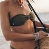 The Green Bandeau Bikini Top -Modern Ladies Wear Store cropped mikuta green bandeau bikini top green bikini bottom large raffia basket bag 8234 copy