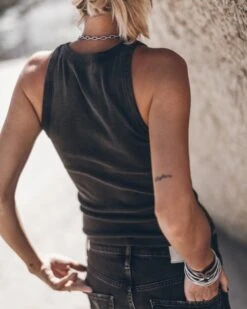 The Dark Standard Tank Top -Modern Ladies Wear Store mikuta black baggy jeans dark standard tank top 1671