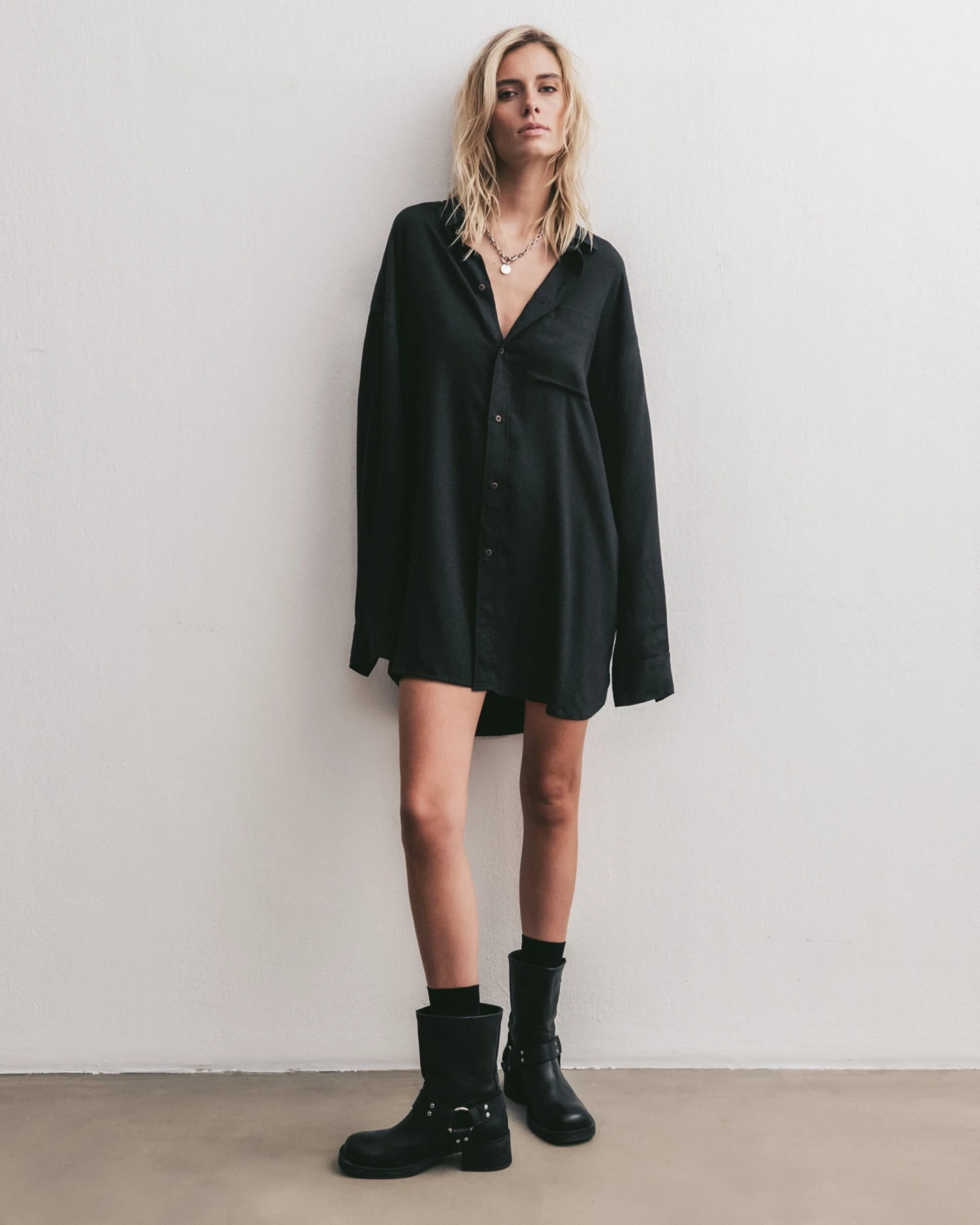 The Black Flowy Shirt Dress 8 The Black Flowy Shirt Dress - Image 6