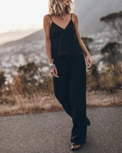 The Black Flowy Tank Top 11 The Black Flowy Tank Top -Modern Ladies Wear Store mikuta black flowy tank top black flowy pants 7823