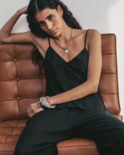 The Black Flowy Tank Top 12 The Black Flowy Tank Top -Modern Ladies Wear Store mikuta black flowy tank top black flowy pants aya f SS25 3414