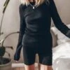 The Black Ribbed Longsleeve 1 The Black Ribbed Longsleeve -Modern Ladies Wear Store mikuta black ribbed longsleeve black ribbed biker shorts 4080 2 1