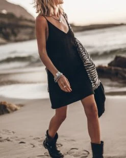 The Black Short Lyocell Slip Dress -Modern Ladies Wear Store mikuta black short lyocell slip dress zebra large canvas bag black buckle boots 4214 acc28cb9 3afe 47df 90cf a95628d8342f