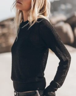 The Black Sparkly Thin Knitted Sweater 9 The Black Sparkly Thin Knitted Sweater -Modern Ladies Wear Store mikuta black sparkly thin knitted sweater black baggy jeans johanna r SS25 6786