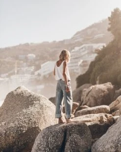 The Blue Baggy Jeans 10 The Blue Baggy Jeans -Modern Ladies Wear Store mikuta blue baggy jeans white base tank top 7332