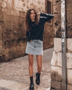 The Blue Slit Denim Skirt -Modern Ladies Wear Store mikuta blue denim skirt model aina 7470 f78f50e6 1502 4890 bff8 943bd613df95