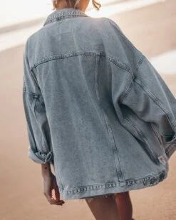 The Blue Oversized Denim Jacket 16 The Blue Oversized Denim Jacket -Modern Ladies Wear Store mikuta blue oversized denim jacket blue denim skirt 3612