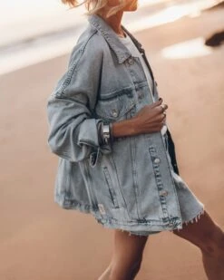 The Blue Oversized Denim Jacket 17 The Blue Oversized Denim Jacket -Modern Ladies Wear Store mikuta blue oversized denim jacket blue denim skirt off white dry cotton vintage t shirt 4024