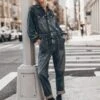 The Dark Blue Denim Jumpsuit 1 The Dark Blue Denim Jumpsuit -Modern Ladies Wear Store mikuta dark blue denim jumpsuit black platform sneakers model marie 1210