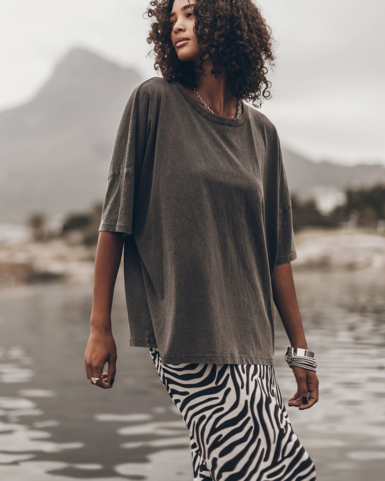 The Dark Faded Long Loose Cotton T-Shirt 3 The Dark Faded Long Loose Cotton T-Shirt