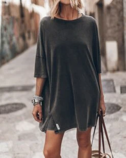 The Dark Faded Short Loose T-Shirt Dress 11 The Dark Faded Short Loose T-Shirt Dress -Modern Ladies Wear Store mikuta dark faded loose short t shirt dress dark faded base biker shorts 5729