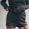 The Dark Glitter Ribbed Shorts 2 The Dark Glitter Ribbed Shorts -Modern Ladies Wear Store mikuta dark glitter ribbed longsleeve dark glitter ribbed shorts 6857