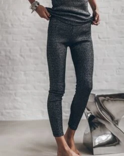 The Dark Glitter Ribbed Leggings 12 The Dark Glitter Ribbed Leggings -Modern Ladies Wear Store mikuta dark glitter ribbed tank top dark glitter ribbed leggings 7372