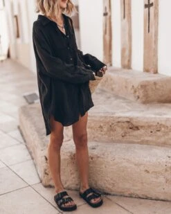 The Black Linen Shirt 13 The Black Linen Shirt -Modern Ladies Wear Store mikuta dark linen shirt 8509