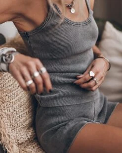 The Dark Ribbed Tank Top