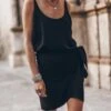 The Black Short Knotted Dress -Modern Ladies Wear Store mikuta dark short knotted dress 1677