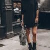The Dark Short Loose T-Shirt Dress 1 The Dark Short Loose T-Shirt Dress -Modern Ladies Wear Store mikuta dark short loose t shirt dress leo small canvas bag black buckle boots 5804