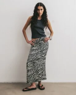 The Zebra Long Lyocell Skirt 10 The Zebra Long Lyocell Skirt -Modern Ladies Wear Store mikuta dark standard tank top zebra long lyocell skirt black studded leather sandals aya f SS25 4280