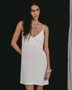 The Ecru Short Lyocell Slip Dress 17 The Ecru Short Lyocell Slip Dress -Modern Ladies Wear Store mikuta ecru short lyocell slip dress aya f SS25 3238