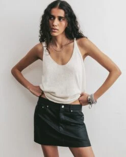 The Ecru Thin Knit Tank Top 14 The Ecru Thin Knit Tank Top -Modern Ladies Wear Store mikuta ecru thin knit tank top leather skirt aya f SS25 3743