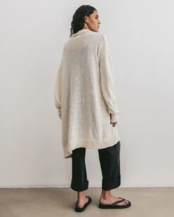 The Ecru Thin Long Knitted Cardigan 13 The Ecru Thin Long Knitted Cardigan -Modern Ladies Wear Store mikuta ecru thin long knitted cardigan black baggy jeans dark base tank top aya f SS25 3879