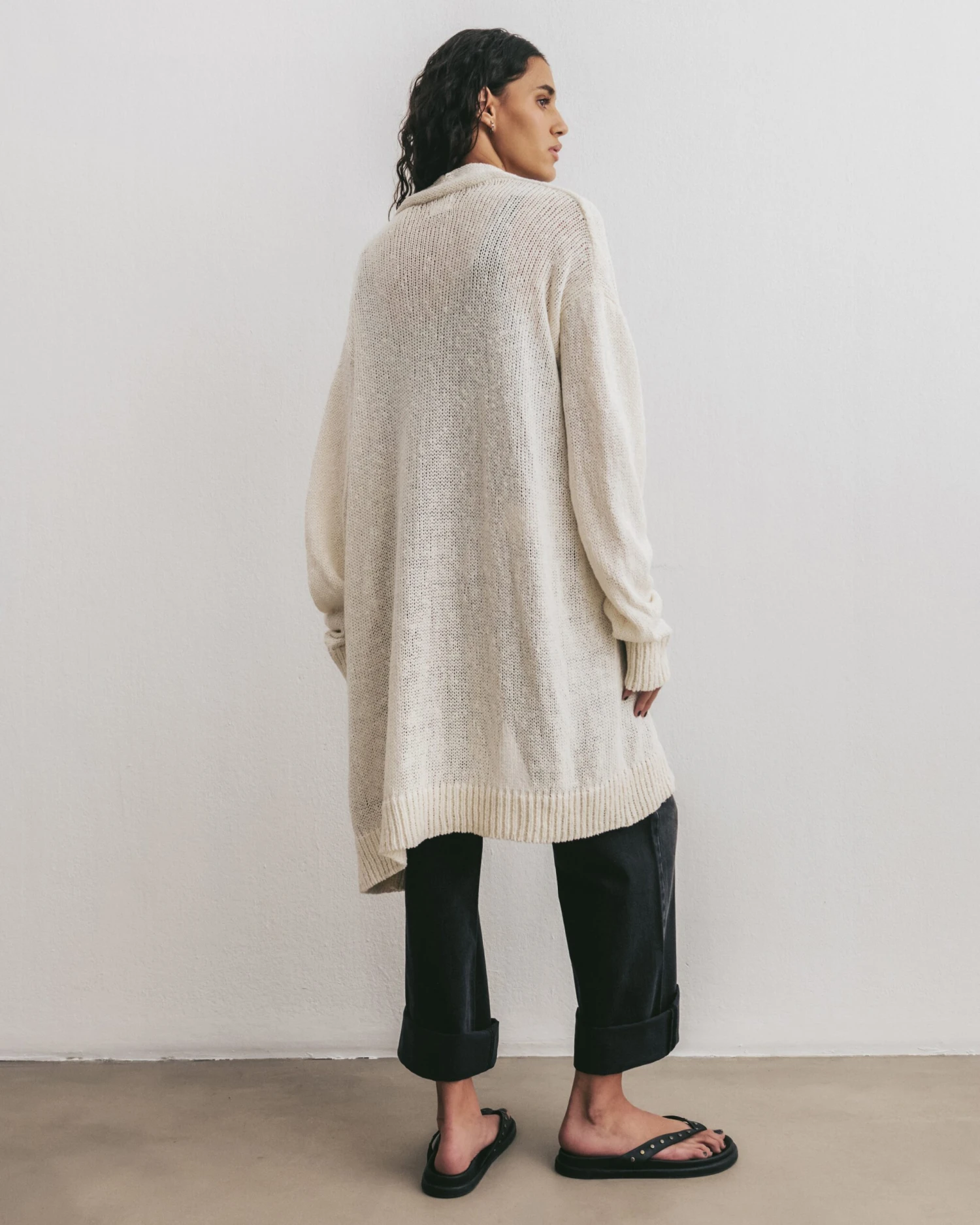 The Ecru Thin Long Knitted Cardigan 6 The Ecru Thin Long Knitted Cardigan - Image 4