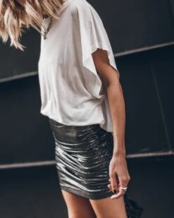 The White Thin Batwing T-Shirt -Modern Ladies Wear Store mikuta glitter skirt 5880