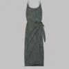 The Green Dotted Long Knotted Dress 1 The Green Dotted Long Knotted Dress -Modern Ladies Wear Store mikuta green dotted long knotted dress 8221