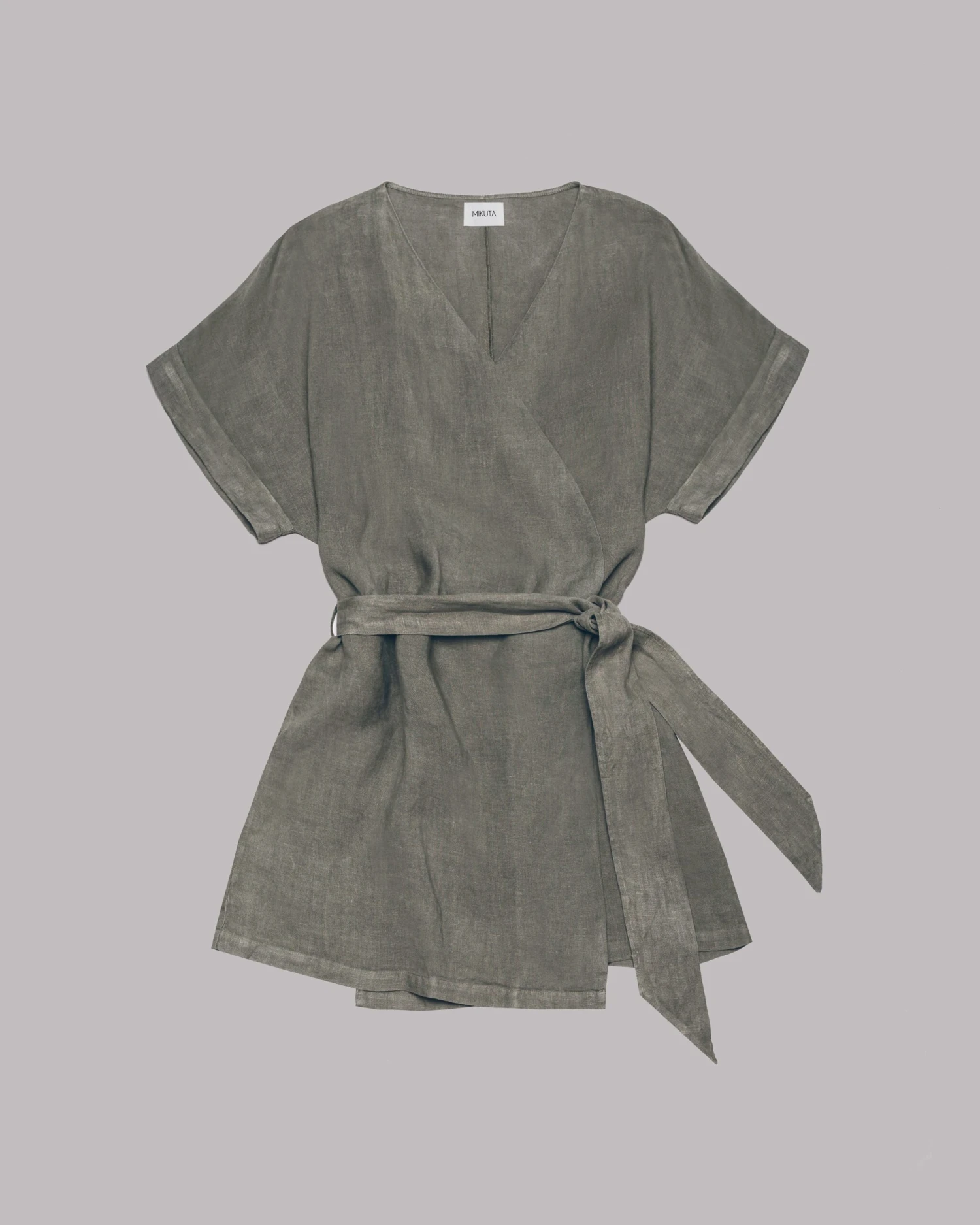 The Khaki Linen Kimono Dress 4 The Khaki Linen Kimono Dress - Image 2