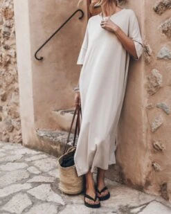 The Light Long Loose T-Shirt Dress 12 The Light Long Loose T-Shirt Dress -Modern Ladies Wear Store mikuta light loose long t shirt dress black studded leather sandals 5335