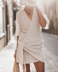 The Light Wrap Dress -Modern Ladies Wear Store mikuta light wrap dress relaxed raffia bag 3121