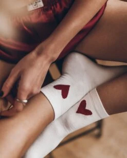 The Off White Heart Socks 11 The Off White Heart Socks -Modern Ladies Wear Store mikuta off white heart socks red silk boxer shorts 9147