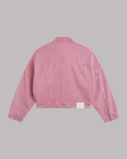 The Pink Cropped Denim Jacket -Modern Ladies Wear Store mikuta pink cropped denim jacket 4