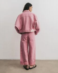 The Pink Baggy Jeans -Modern Ladies Wear Store mikuta pink cropped denim jacket pink baggy jeans zebra leather sandals aya f SS25 4575 1