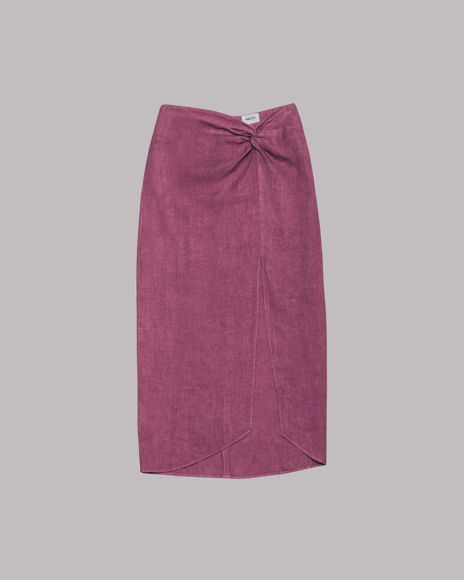 The Pink Long Linen Knot Skirt 3 The Pink Long Linen Knot Skirt