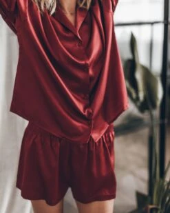 The Red Silk Shirt 17 The Red Silk Shirt -Modern Ladies Wear Store mikuta red silk shirt red silk boxer shorts 2571