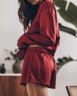 The Red Silk Boxer Shorts 12 The Red Silk Boxer Shorts -Modern Ladies Wear Store mikuta red silk shirt red silk boxer shorts leonie s ss25 21