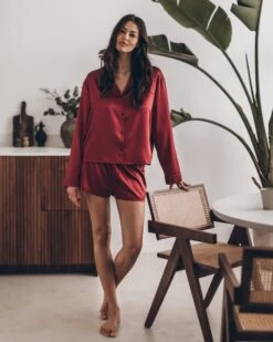 The Red Silk Shirt 13 The Red Silk Shirt -Modern Ladies Wear Store mikuta red silk shirt red silk boxer shorts leonie s ss25 5966