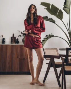 The Red Silk Boxer Shorts 15 The Red Silk Boxer Shorts -Modern Ladies Wear Store mikuta red silk shirt red silk boxer shorts leonie s ss25 5980 1