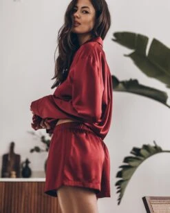 The Red Silk Shirt 15 The Red Silk Shirt -Modern Ladies Wear Store mikuta red silk shirt red silk boxer shorts leonie s ss25 6177