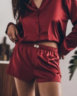 The Red Silk Boxer Shorts 11 The Red Silk Boxer Shorts -Modern Ladies Wear Store mikuta red silk shirt red silk boxer shorts leonie s ss25 6203