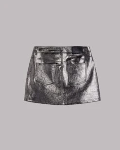 The Silver Coated Leather Skirt -Modern Ladies Wear Store mikuta silver coated leather skirt 41