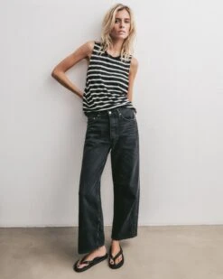 The Striped Oversized Tank Top 12 The Striped Oversized Tank Top -Modern Ladies Wear Store mikuta striped oversized tank top black loose jeans studded leather sandals marie c SS25 2153