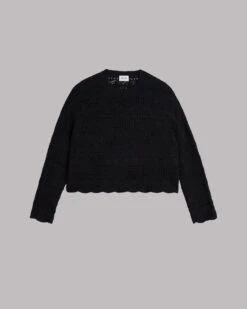 The Black Crochet Sweater -Modern Ladies Wear Store mikuta the black crochet sweater 1