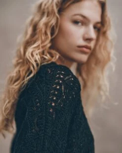 The Black Crochet Sweater -Modern Ladies Wear Store mikuta the black crochet sweater liva b SS25 01 331