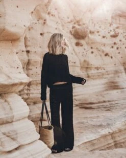 The Black Crochet Sweater -Modern Ladies Wear Store mikuta the black crochet sweater the black crochet pants 9724