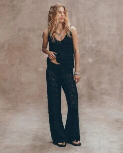 The Black Crochet Pants -Modern Ladies Wear Store mikuta the black crochet tank top the black crochet pants liva b SS25 03 532