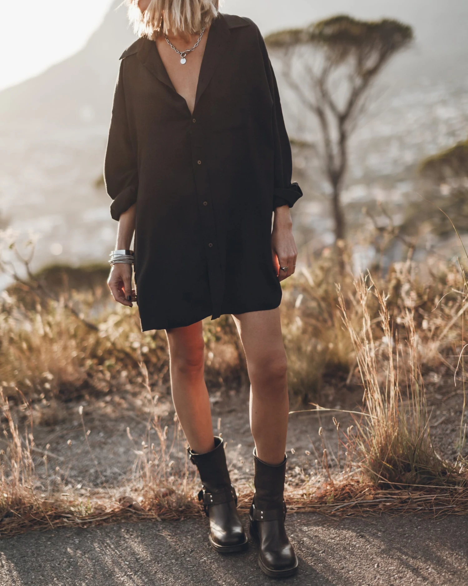 The Black Flowy Shirt Dress 5 The Black Flowy Shirt Dress - Image 3