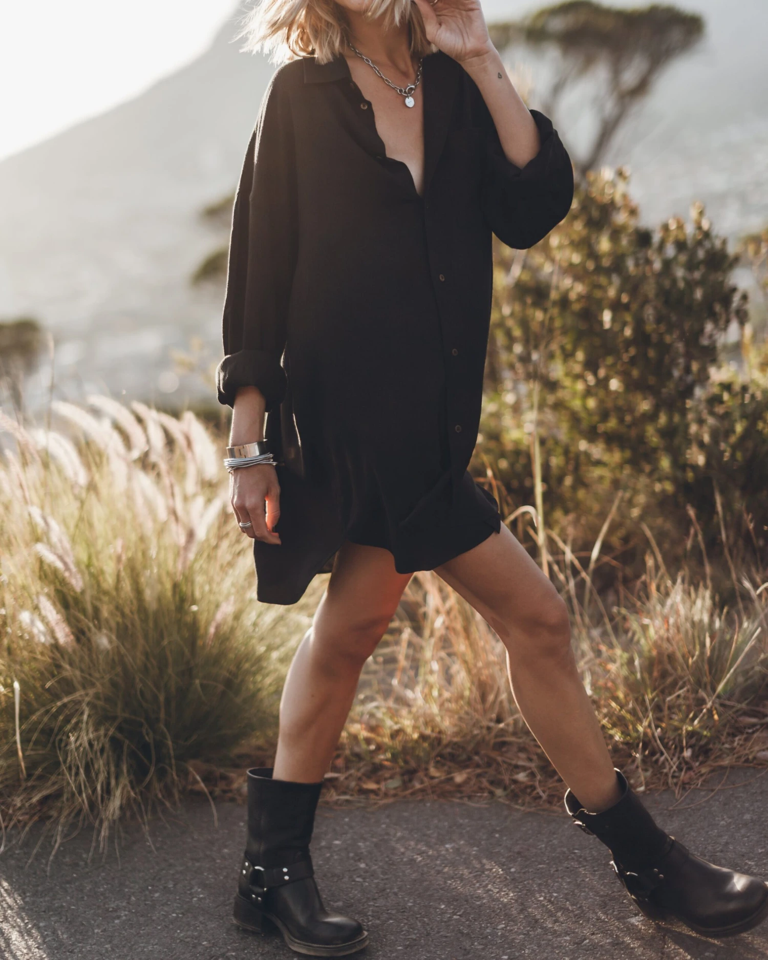 The Black Flowy Shirt Dress 6 The Black Flowy Shirt Dress - Image 4