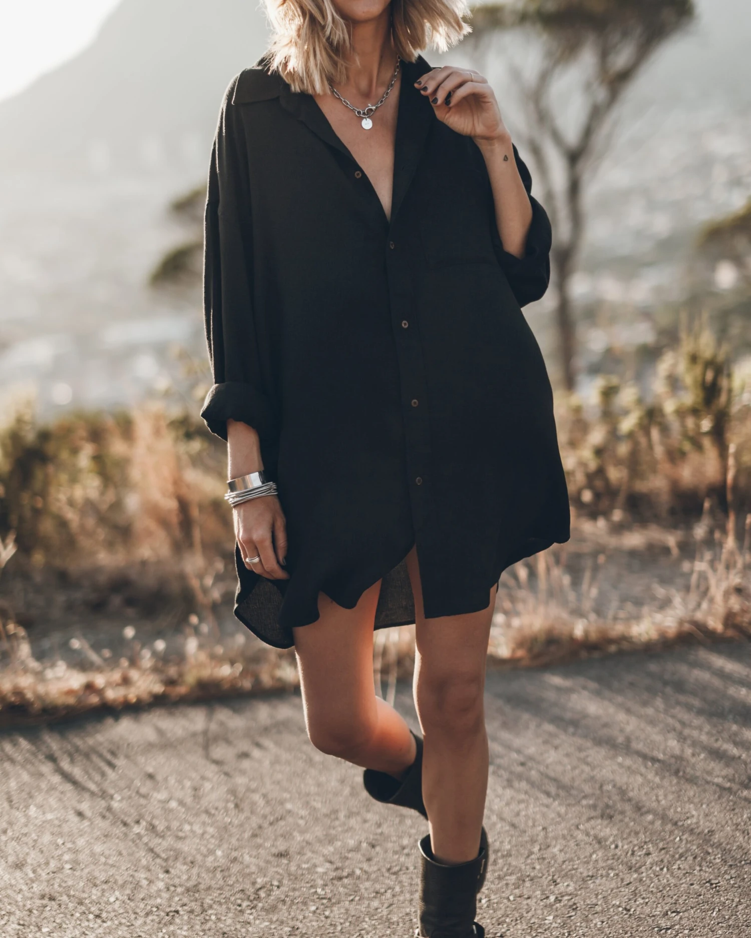 The Black Flowy Shirt Dress 3 The Black Flowy Shirt Dress